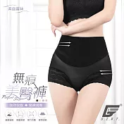 GIAT俏臀無痕輕塑褲(素面蕾絲款) M 黑色