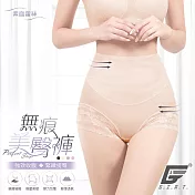 GIAT俏臀無痕輕塑褲(素面蕾絲款) M 裸膚