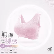 GIAT無痕裸感無鋼圈內衣(全蕾絲款) M 粉色
