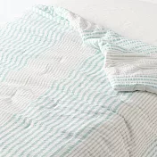 【MUJI 無印良品】凹凸織薄被/D/藍直紋【成品尺寸】W180×L200 cm