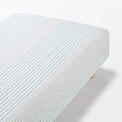 【MUJI 無印良品】棉凹凸織床包/S/藍色條紋【成品尺寸】W98×L198×D30 cm 附鬆緊帶