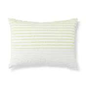 【MUJI 無印良品】棉凹凸織枕套/43/綠色條紋【成品尺寸】W45×L88 cm 圓柱型