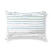 【MUJI 無印良品】棉凹凸織枕套/43/藍色條紋【成品尺寸】W45×L88 cm 圓柱型