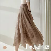 【Lockers 木櫃】春夏雪紡木耳邊半身裙 L114032004 M 灰棕色