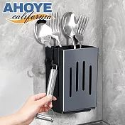 【AHOYE】壁掛免打孔餐具收納瀝水架