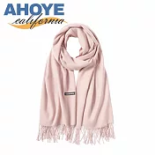 【AHOYE】韓系寬版加厚仿羊絨保暖圍巾 (披肩 圍脖 披巾 脖圍) 藕粉色