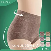 【KISSDIAMOND】輕塑收腹高腰純棉透氣內褲(KDW-M7394) L 咖啡