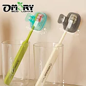 【OMORY】多用途牙刷保護套夾2入- 灰色+天青