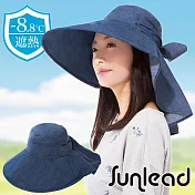 Sunlead 名媛款。馬尾寬緣護頸可塑型防曬遮陽帽 (單寧布色)