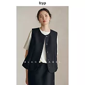 ltyp旅途原品黑標系列「夜曲」真絲羊毛馬甲極簡休閒黑色短馬夾女 M L  M 靜謐黑
