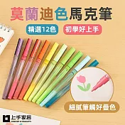 【上手家居】莫蘭迪色丙烯馬克筆-12色(彩色筆/丙烯麥克筆/馬克筆丙烯/彩繪筆/丙烯筆/繪畫筆) 12色