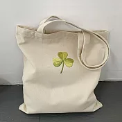 【素包包】單肩包 校園人氣刺繡感幸運草拉鍊內袋上班通勤側背(35050) _白色