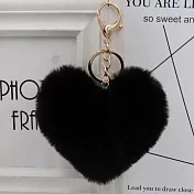【素包包】包包配件 多色桃心毛絨絨包包鑰匙掛件(45010) _黑色