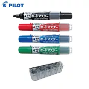(買4送收納架)PILOT限量可換卡水白板筆  黑+藍+紅+綠