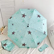 設計款抗UV黑膠晴雨自動傘  (薄荷曼波)