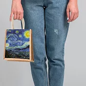 翡冷翠文創藝術棉麻小手提袋｜梵谷《星夜》