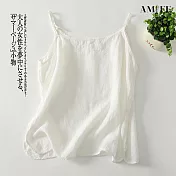 【AMIEE】純色前後兩穿吊帶T恤女上衣(KDTY-9038) M 白色