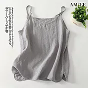 【AMIEE】純色前後兩穿吊帶T恤女上衣(KDTY-9038) M 灰色