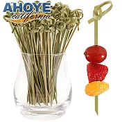 【AHOYE】派對擺盤結花串點心叉 100支入 (水果叉 裝飾叉 甜點叉 竹籤)