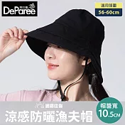 蒂巴蕾 涼感防曬帽 (棉麻/透氣快乾) 黑色
