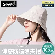 蒂巴蕾 涼感防曬帽 (棉麻/透氣快乾) 杏米