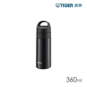 TIGER虎牌 手提輕量旋蓋雙層不鏽鋼保溫瓶360ml(MKB-T361) 珠光黑
