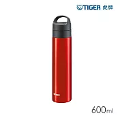 TIGER虎牌 手提輕量旋蓋雙層不鏽鋼保溫瓶600ml(MKB-T601) 明紅色