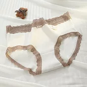 【唯蜜色】法式復古蕾絲中腰親膚抑菌棉檔女用內褲 L 白色