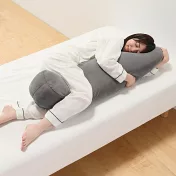 【MUJI 無印良品】柔軟多用途靠枕/長型 /墨灰