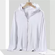 【AnZa】輕薄連帽防曬運動休閒外套 (3色)     XL-XXL 白色(XL-2XL)