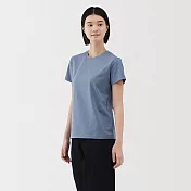 【MUJI 無印良品】女天竺圓領短袖T恤 XL 淡藍