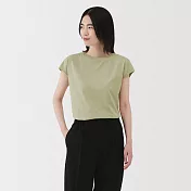 【MUJI 無印良品】女天竺法式袖T恤 S 淡綠