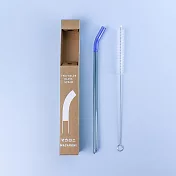 好玻 GOODGLAS | 雙色吸管單入組-藍黑/彎口款
