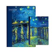 翡冷翠文創筆記本＋L夾｜梵谷《隆河上的星夜》