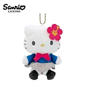 【日本正版授權】凱蒂貓 學院風系列 玩偶吊飾 吊飾 娃娃/絨毛玩偶 Hello Kitty - 藍衣灰裙款
