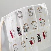 【日本本多毛巾】大阪泉州 極纖細 紗布純棉手巾 ‧ 玩耍小狗