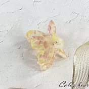 【卡樂熊】韓版立體蝴蝶半札髮造型抓夾/鯊魚夾(五色)- 粉橘色