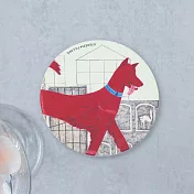 翡冷翠文創波隆那吸水杯墊-貝諾(紅狗)