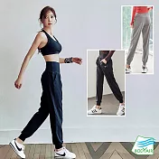 【BODYAIR嚴選】高腰提臀輕薄哈倫褲(NEW.瑜珈.運動.慢跑.透氣.健身.運動褲) S 黑