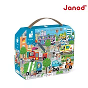 【法國Janod】厚片拼圖-忙碌城市36pcs