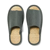【MUJI 無印良品】藺草前開拖鞋/L/綠色25-26.5 cm用