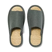 【MUJI 無印良品】藺草前開拖鞋/M/綠色23.5-25 cm用