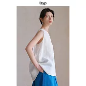 ltyp旅途原品法國進口100%亞麻文藝背心女夏極簡休閒無袖外穿上衣 M L  M 象牙白
