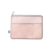 【日本Mark’s】Mesh 扁形網狀文具收納袋A5 ‧ 莓果優格(粉紅)