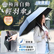 JOJOGO 極薄自動輕羽傘 遮陽傘 晴雨傘 遮陽傘 輕量傘 自動傘 海鹽藍