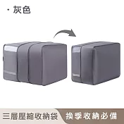 【好拾選物】棉被三層壓縮收納袋/大容量收納/換季必備-52*42*50cm -灰色