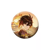 【正版授權】原神 主題系列 燙金金屬徽章 圓形徽章 胸章/馬口鐵徽章 米哈遊/miHoYo - 鍾離