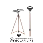 Solar Life 索樂生活 座椅手杖.折疊柺杖椅 柺杖凳 老人手杖 摺疊步行凳 柺杖椅凳 金