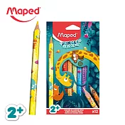 【法國Maped】幼兒三角色鉛筆12色-叢林款