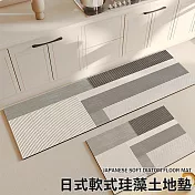 JIAGO 長型軟式珪藻土地墊 40x120cm 灰色